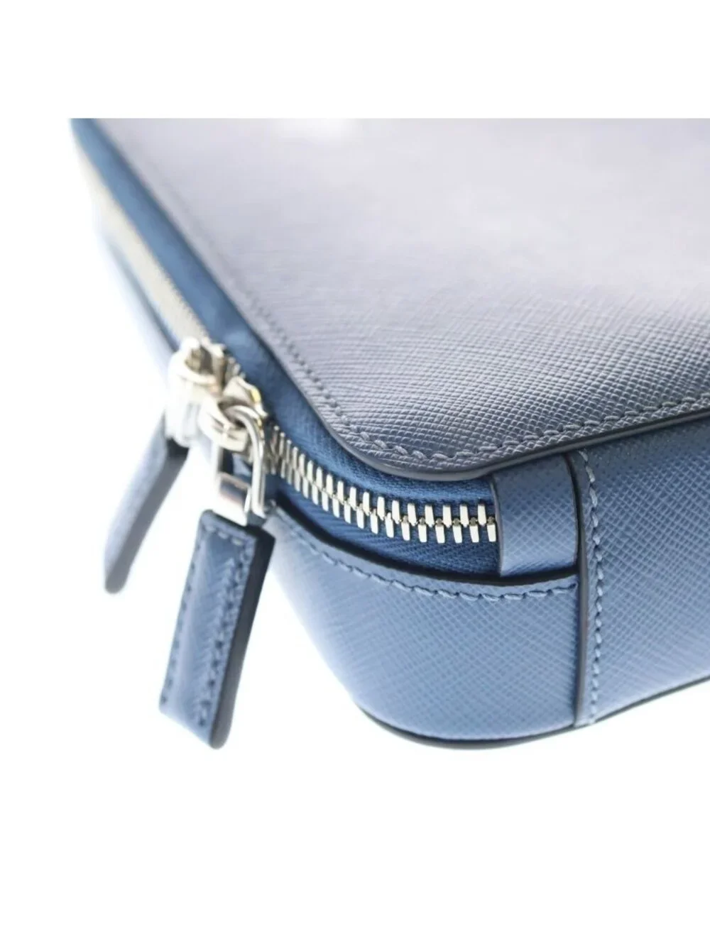 Prada Body Shoulder Bag Light Blue Saffiano 2 Silver